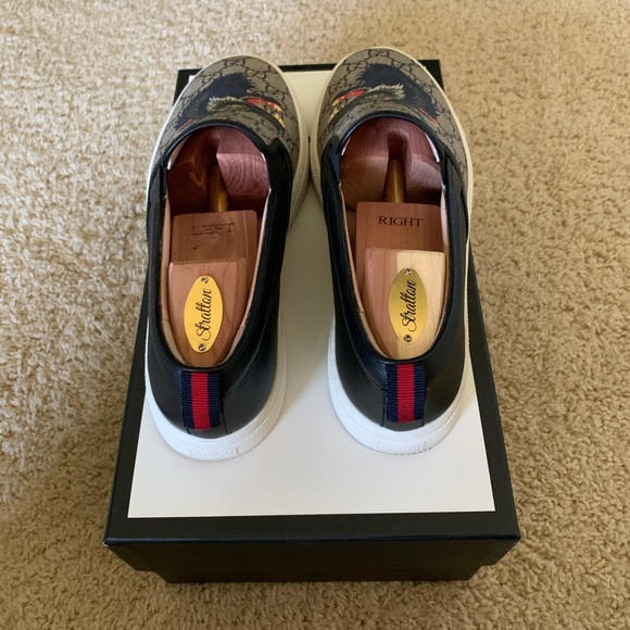 ANY REASONABLE OFFER ACCEPTED Gucci Dublin Angry Wolf Slip-On Sneaker Rare G09+ - Picture 2 of 4
